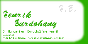 henrik burdohany business card